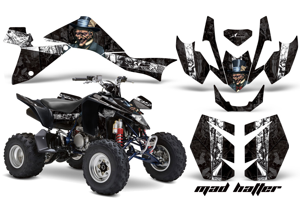 Suzuki LTZ400 09 Graphics Kit MadHatter BlackWhitestripe